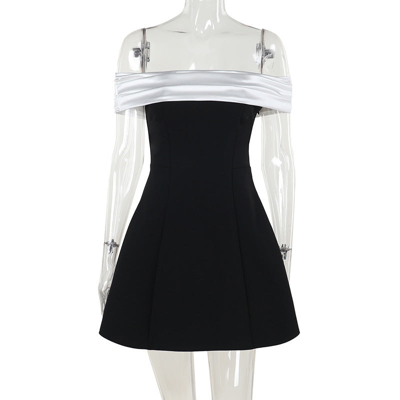 Off-Shoulder Fitted-Waist Flared A-Line Mini Dress 6