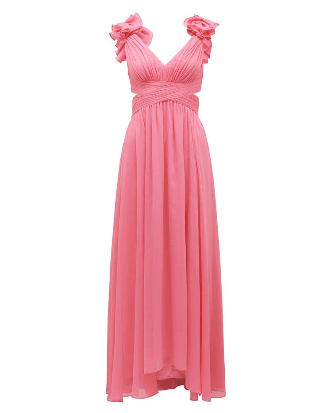 Ruffle Shoulder Maxi Dress - Fashionpara