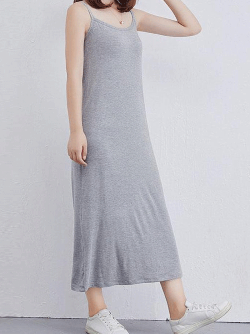Modal Scoop-Neck Spaghetti-Strap Slip Midi Dress 9