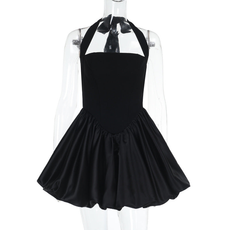 Halter Square Neck Corset Bubble Hem Mini Dress 6