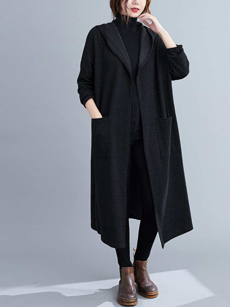 Cardigan Mid-Length Long-Sleeved Thin Pocket Coat 2