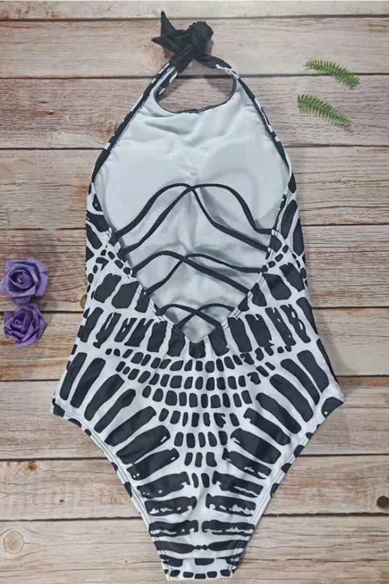 Florcoo Wave Print Bikini Swimsuit