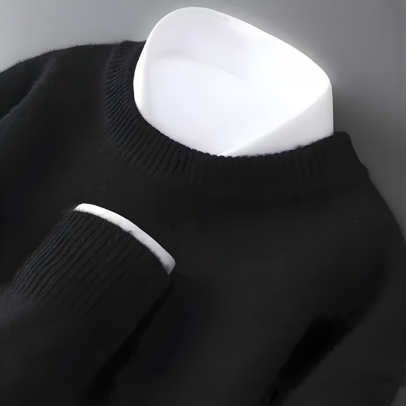 Mock Neck Ribbed Trim Knit Sweater 10