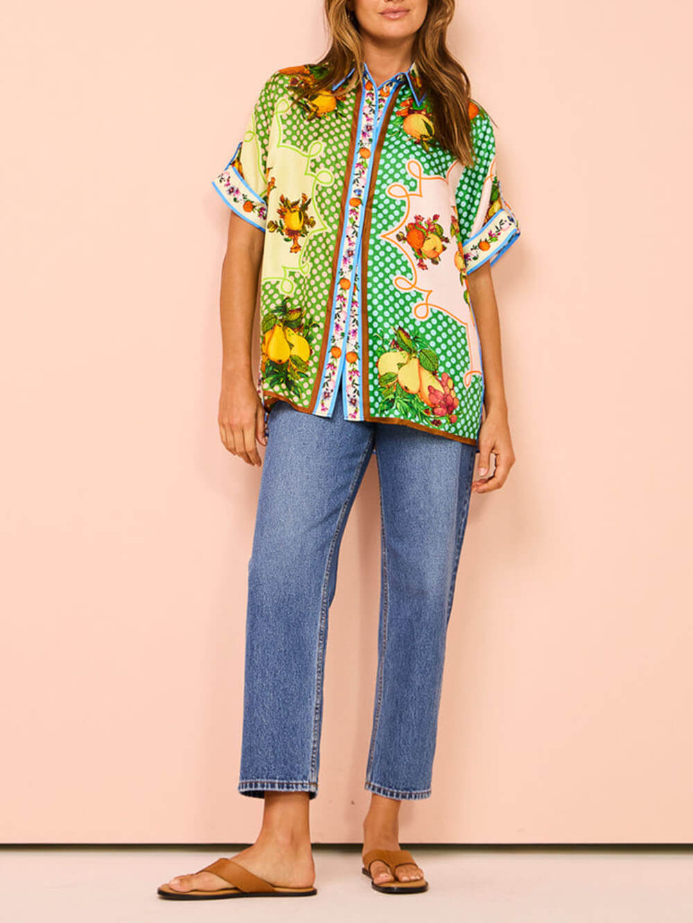 Multicolor Printed Lemon Shirt - Fashionpara