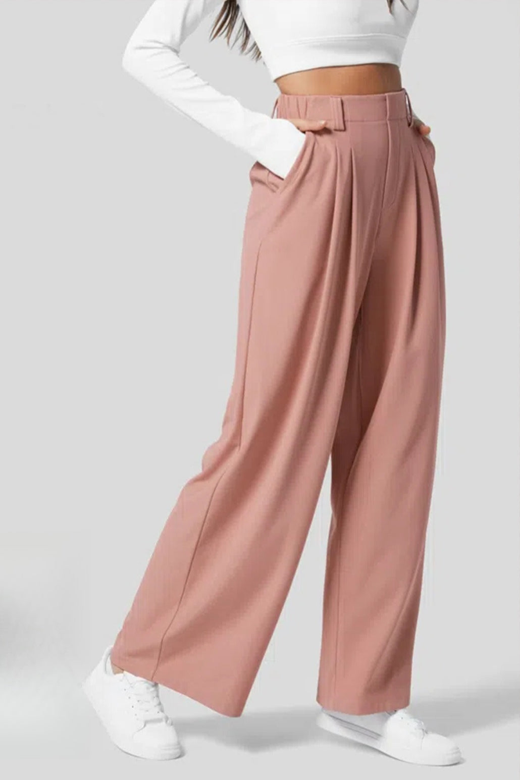 Hip Slimming Wide Leg Relaxed Knit Pants