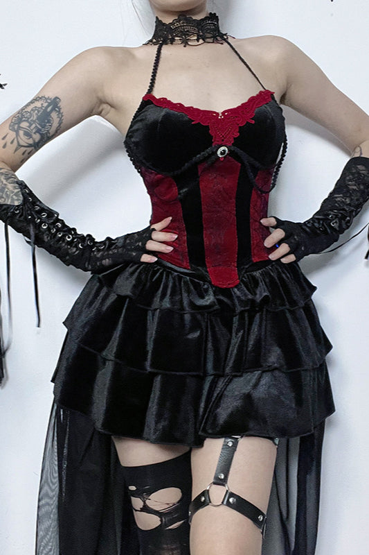 Colorblock Slim Halter Corset