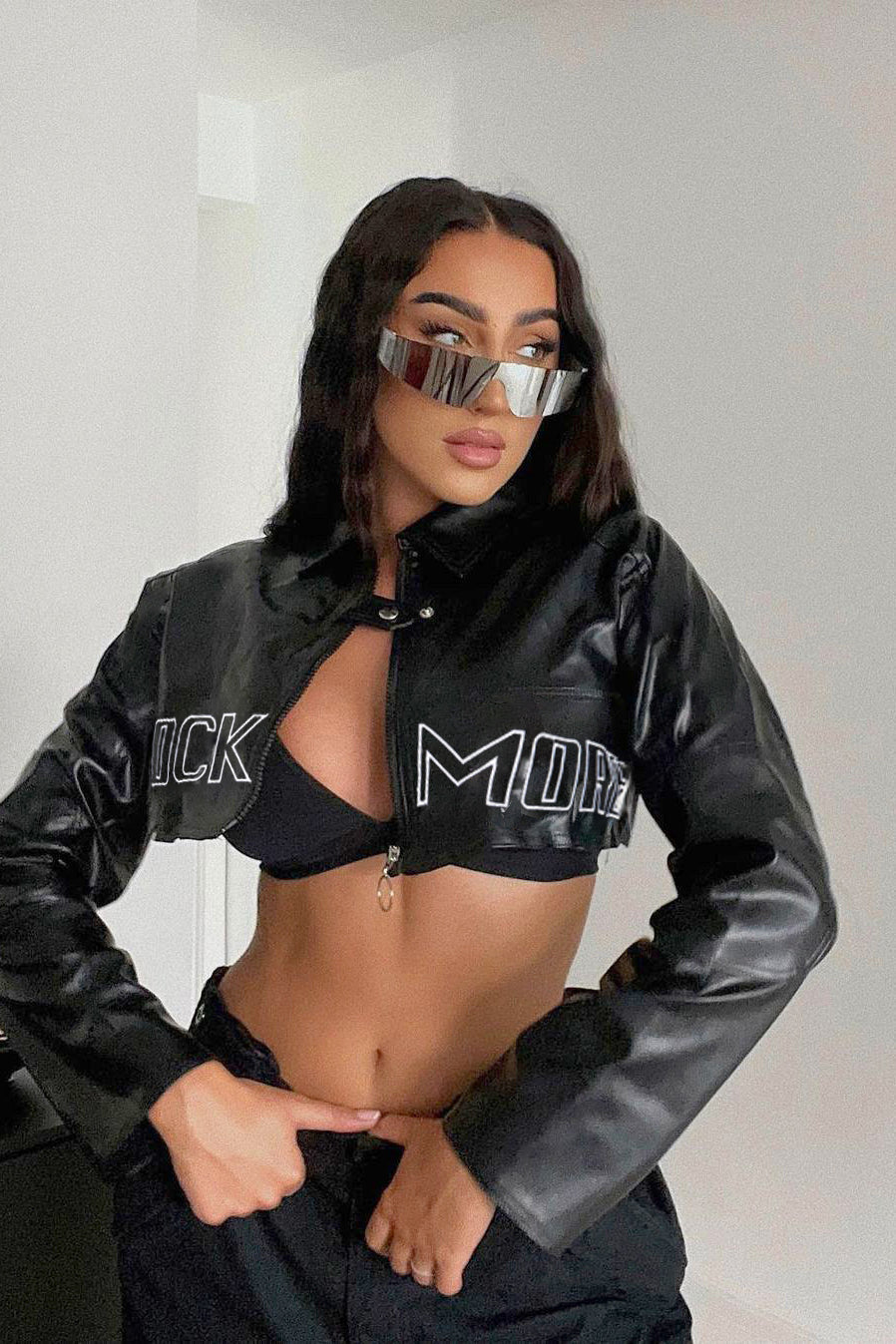 Elegant Embroidered PU Leather Coat for Stylish Warmth