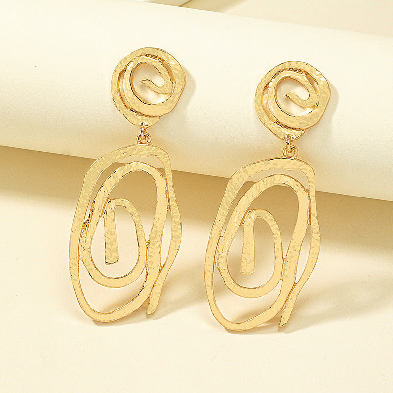 Geometric Oval Earrings