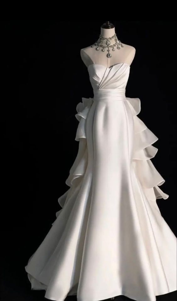 Strapless Long Wedding Dress