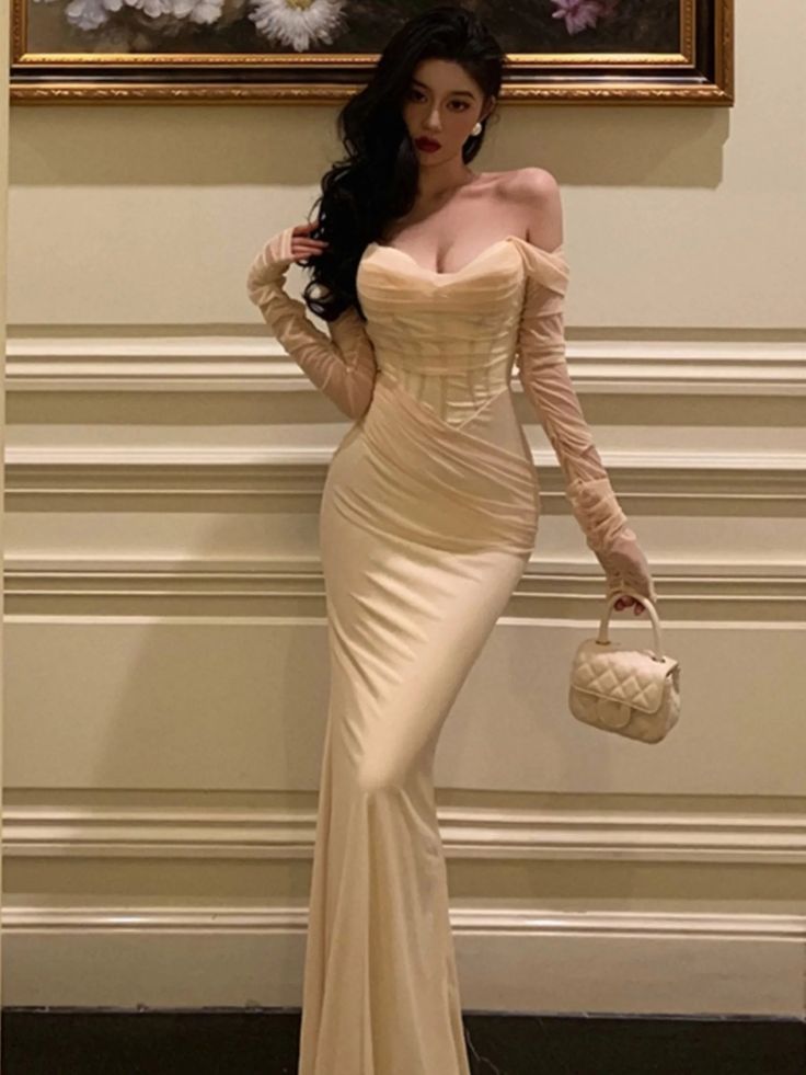 Sexy V-neck Bodycon Wedding Party Dresses Women Elegant Mesh Patchwork Formal Occasion Evening Prom Dress