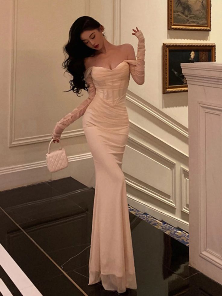Sexy V-neck Bodycon Wedding Party Dresses Women Elegant Mesh Patchwork Formal Occasion Evening Prom Dress