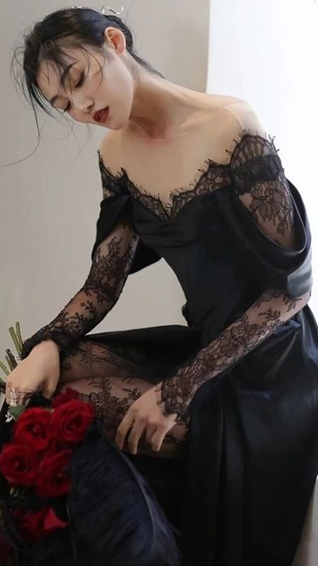 Charming Satin Lace Long Prom Dress Wedding Dress