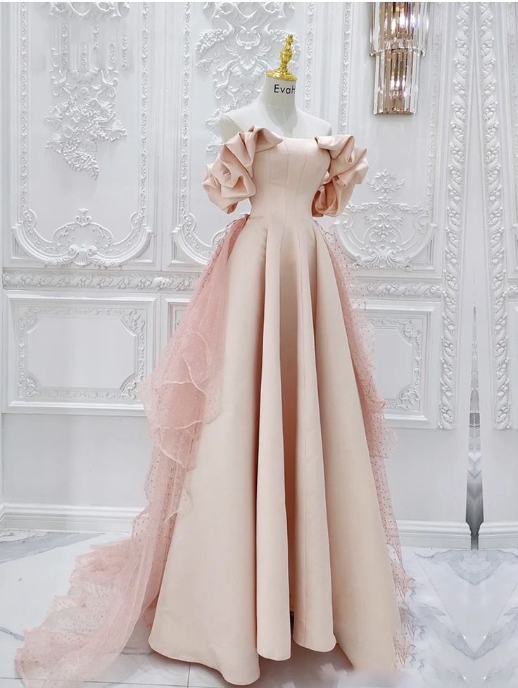 Unique Pink bridal gown, strapless prom dress,custom made - Fashionpara