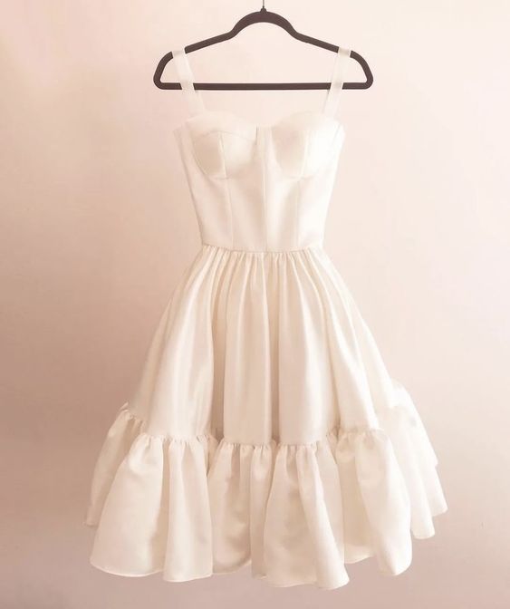 White Homecoming Graduation Dress Short Prom Dresses - Fashionpara