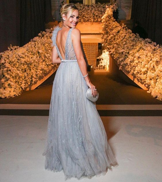 Luxury Tulle Wedding Party Dresses for Women Open Back Prom Party Dress