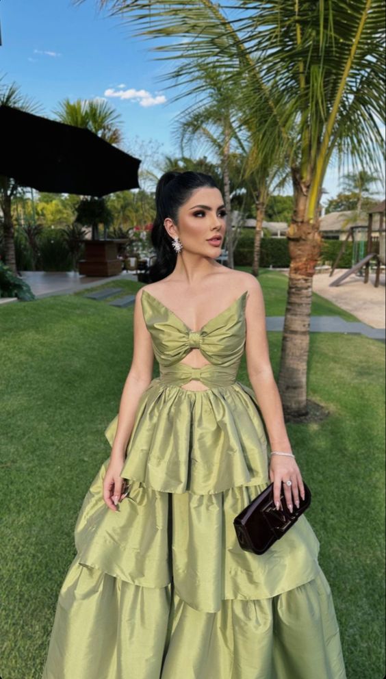 A-Line Prom Dresses Sage Dress Wedding Guest Party Evening Dress