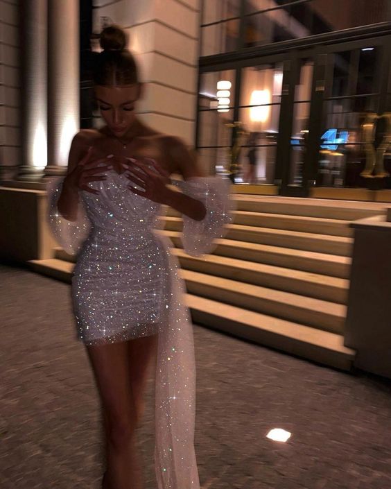 Sexy Custom Made Sequin Short Prom Dresses Homecoming Dress - Fashionpara
