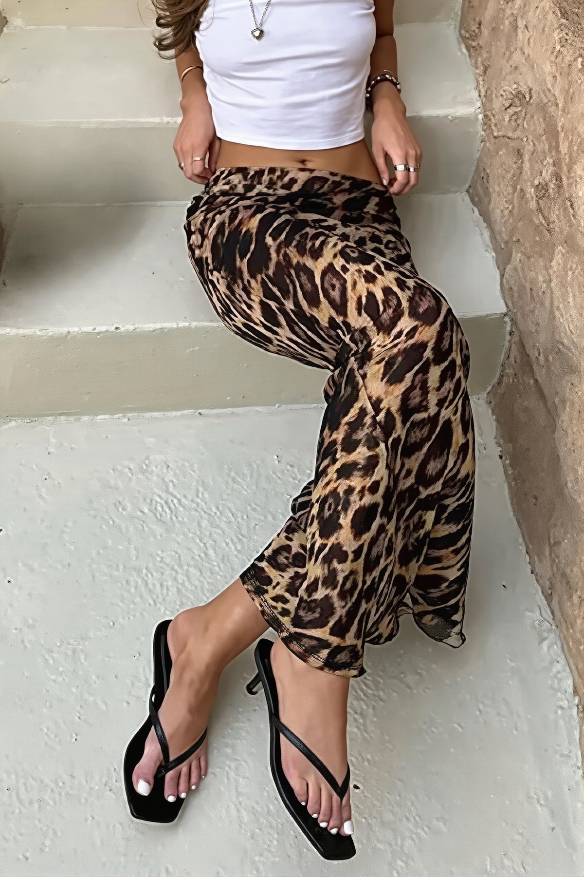 Leopard Print Bodycon Maxi Skirt