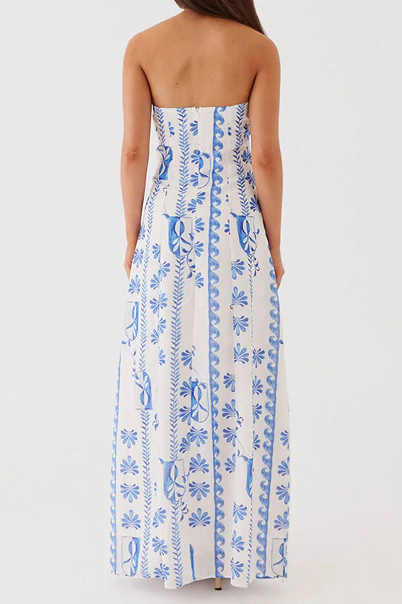 Off Shoulder A-line Maxi Floral Dress