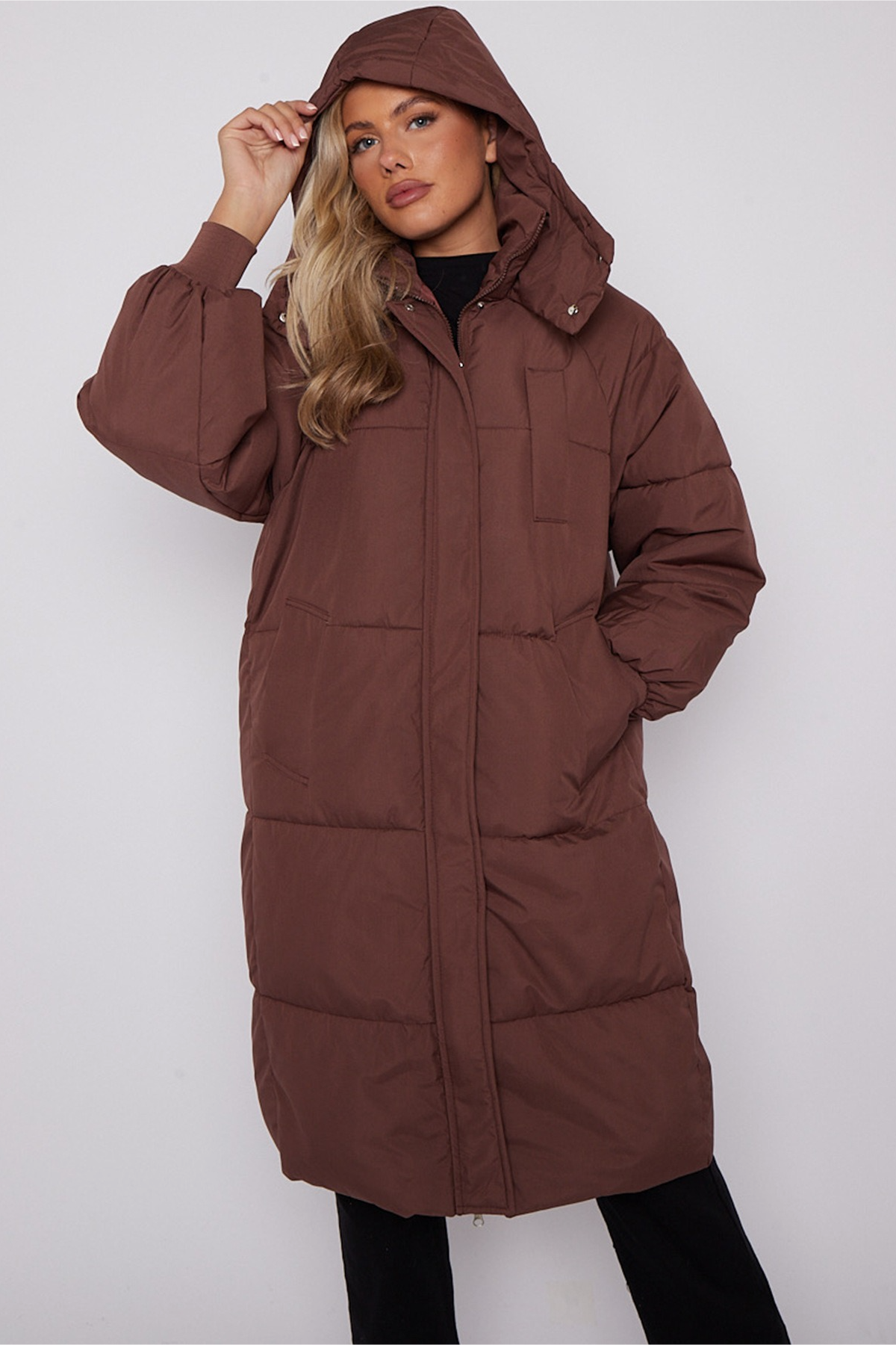 Thick Padded Hooded Mid-Length Winter Overcoat - Fashionpara