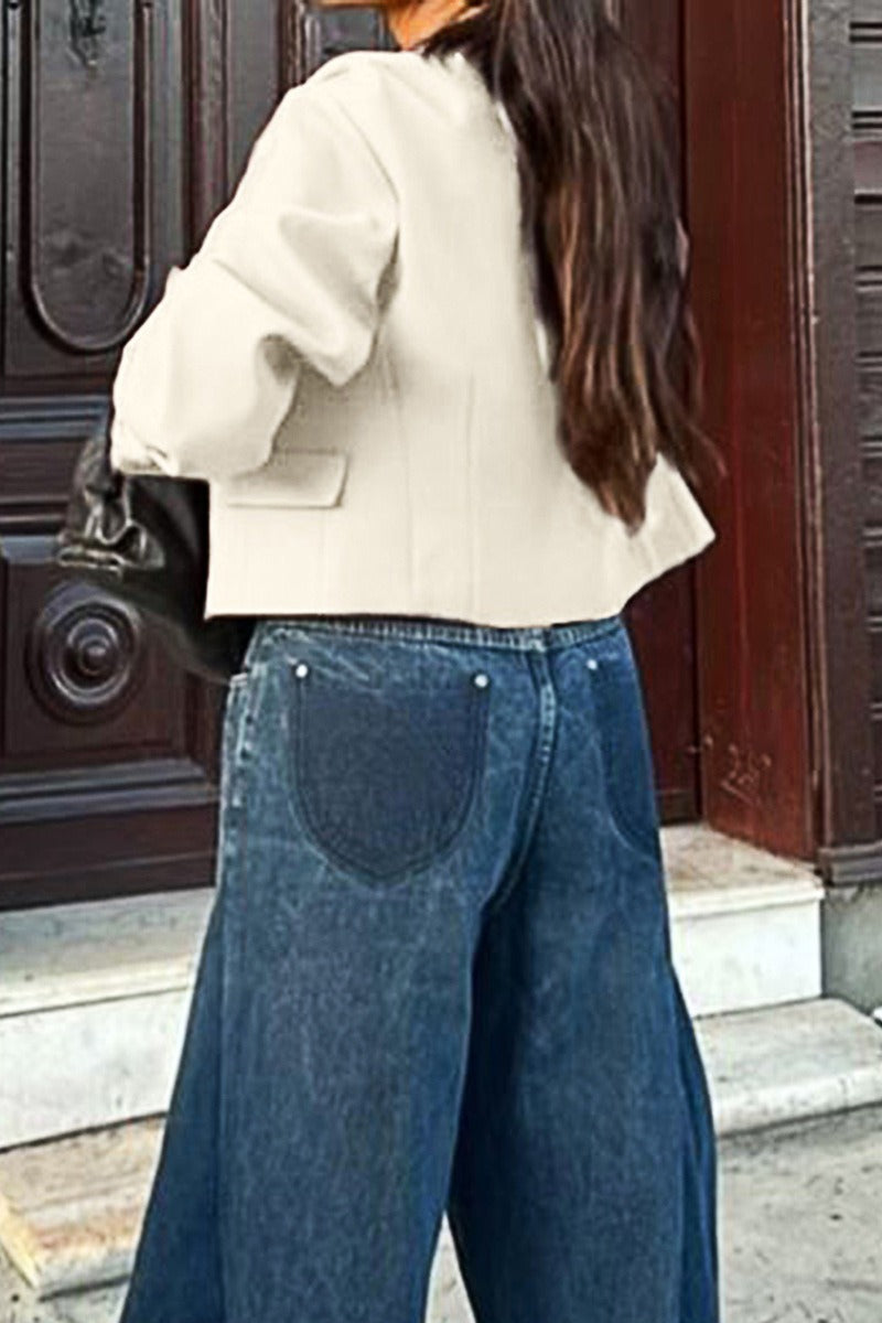 Resort Solid Color Long Sleeve Coat - Fashionpara