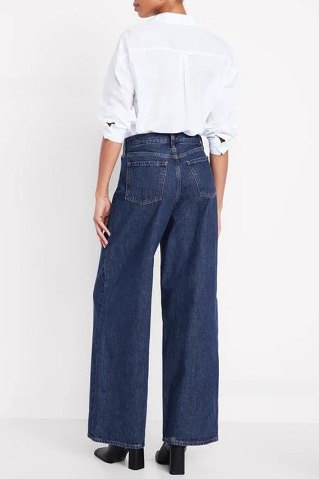 Classic Wide Leg Denim Jeans