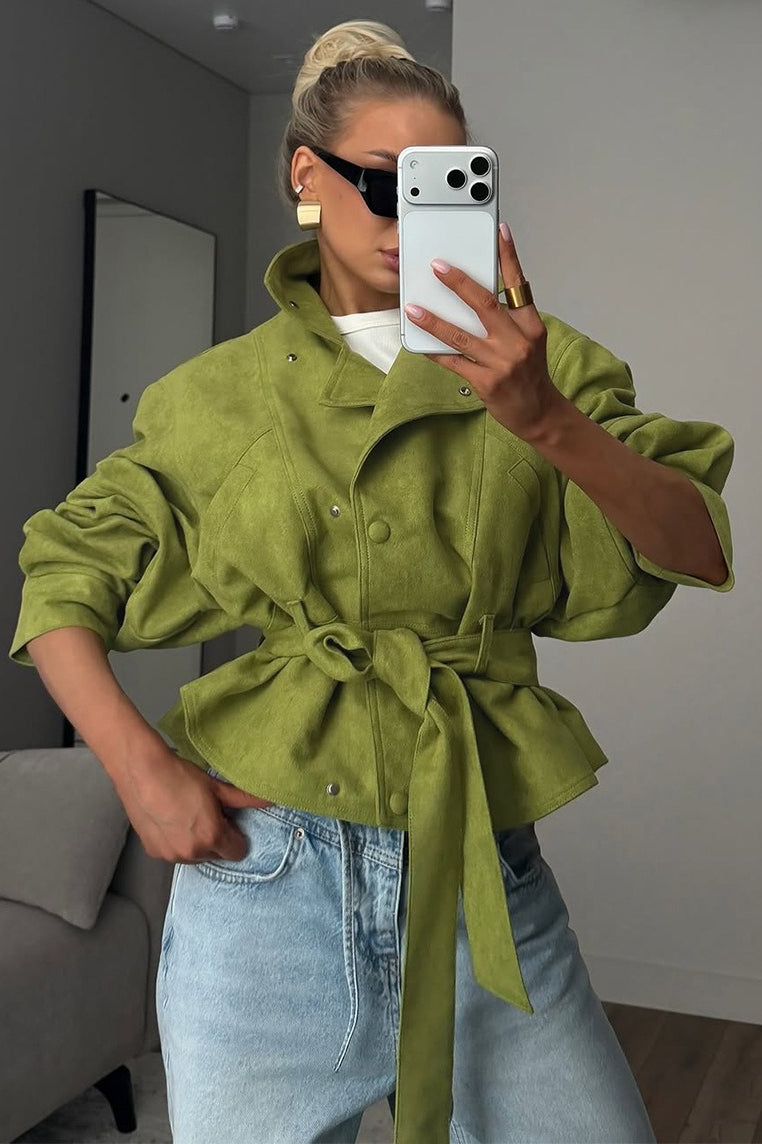 Tie Waist Cropped Field Jacket 2