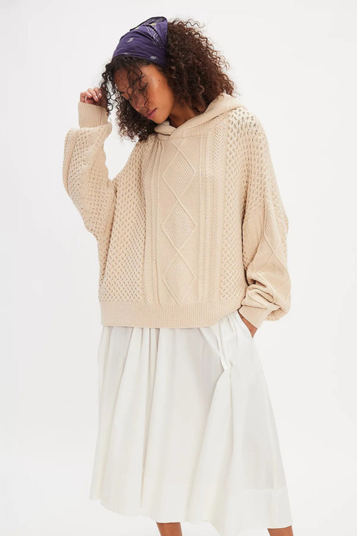 PrincessAce Vintage Casual Hooded Knit Sweater for Comfort