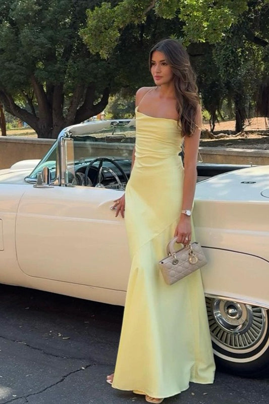 Elegant Strappy Back Bodycon Slip Dress