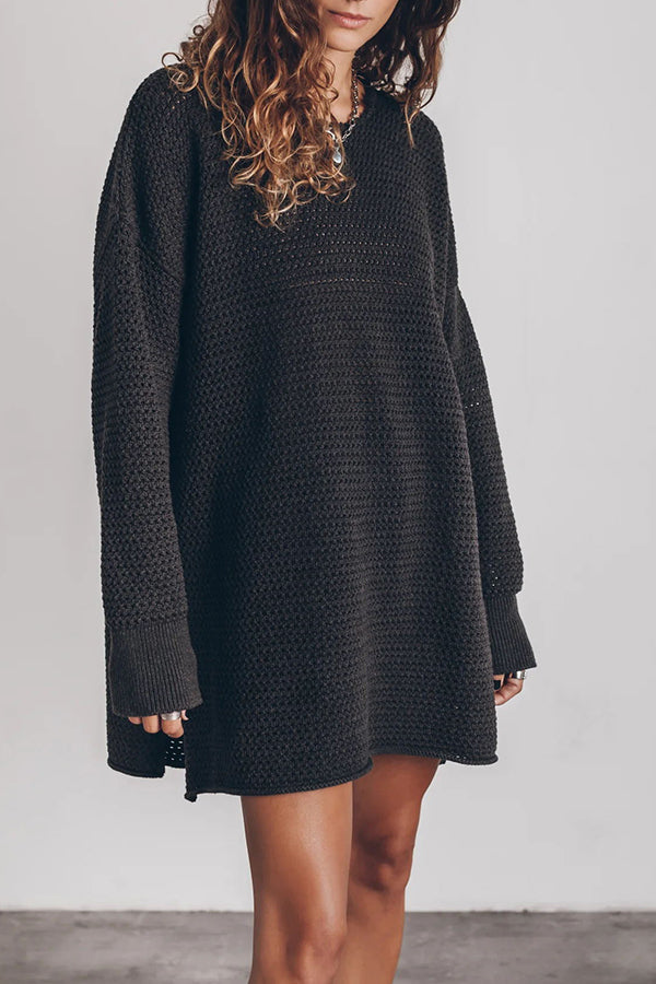 Oversized Slit Side Sweater for Effortless Cozy Style