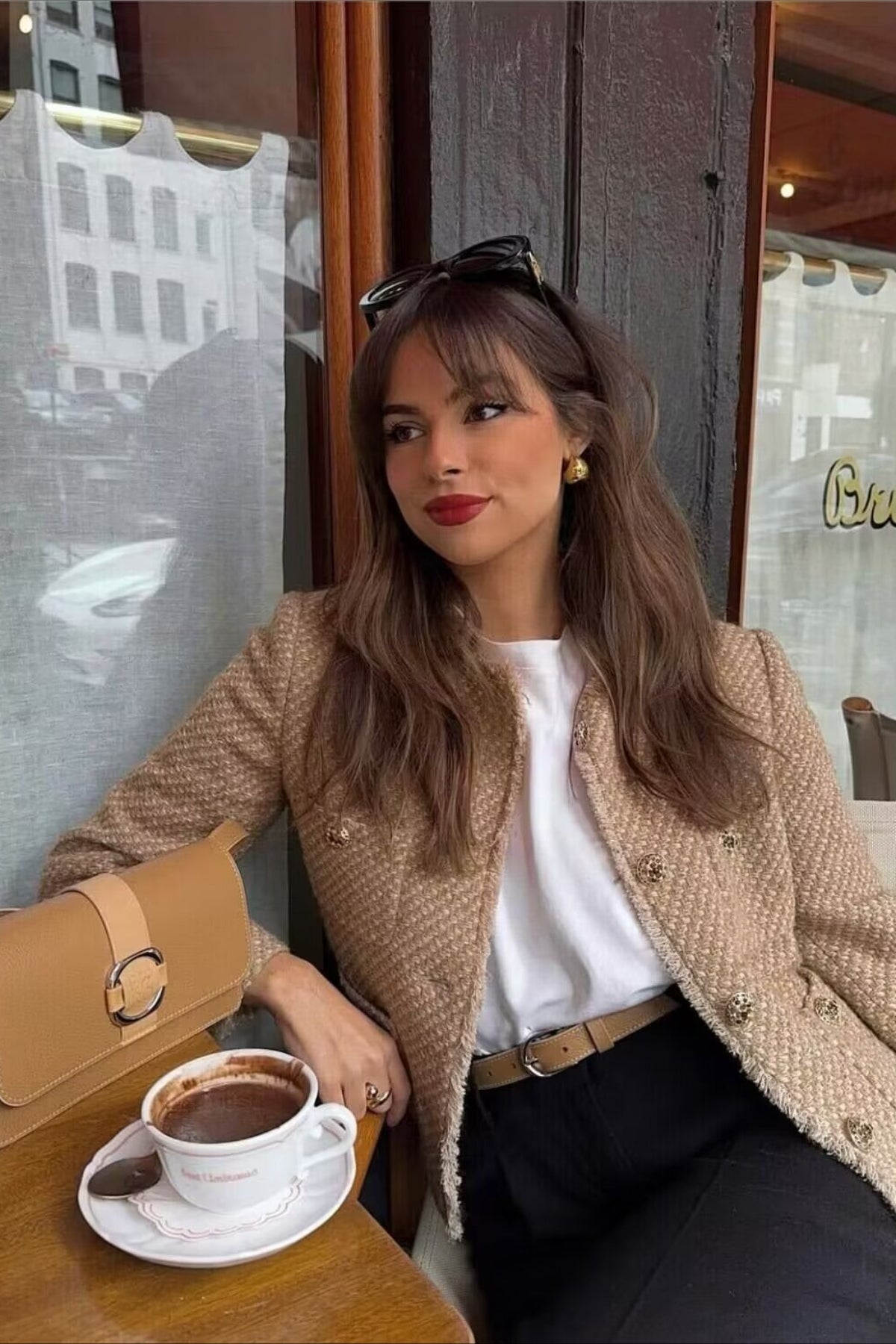 Single Breasted Short Textured Wool Coat - Fashionpara