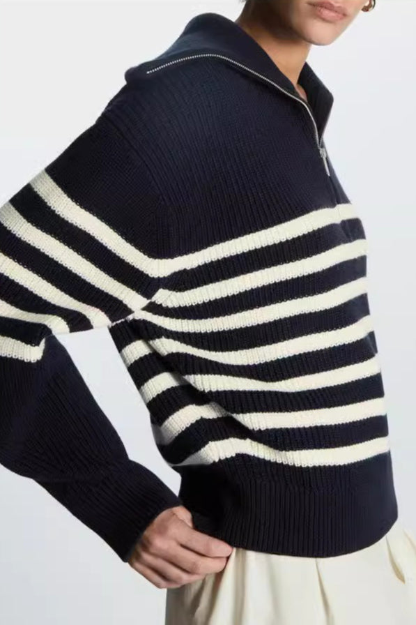 Wool Blend Open Collar Sweater 23
