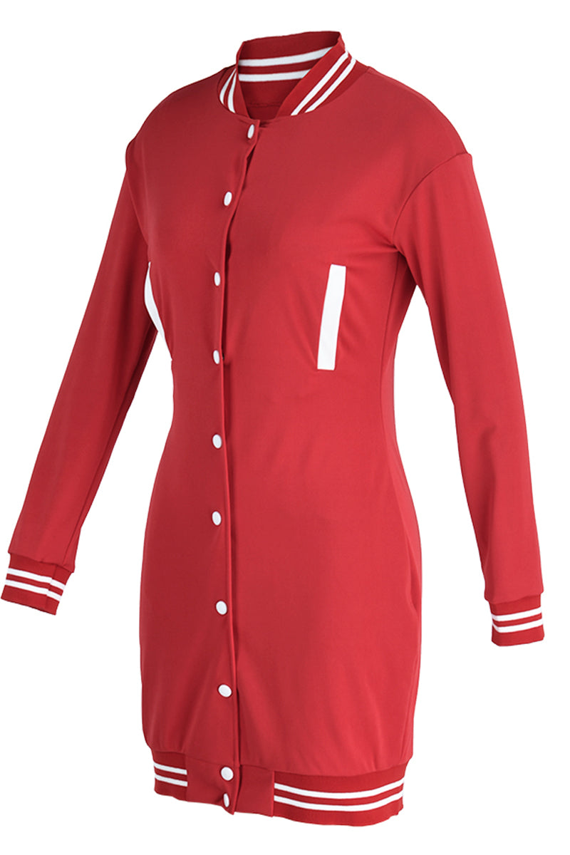 Fashion Casual Solid Patchwork O Neck Long Sleeve Dresses  Fashionpara