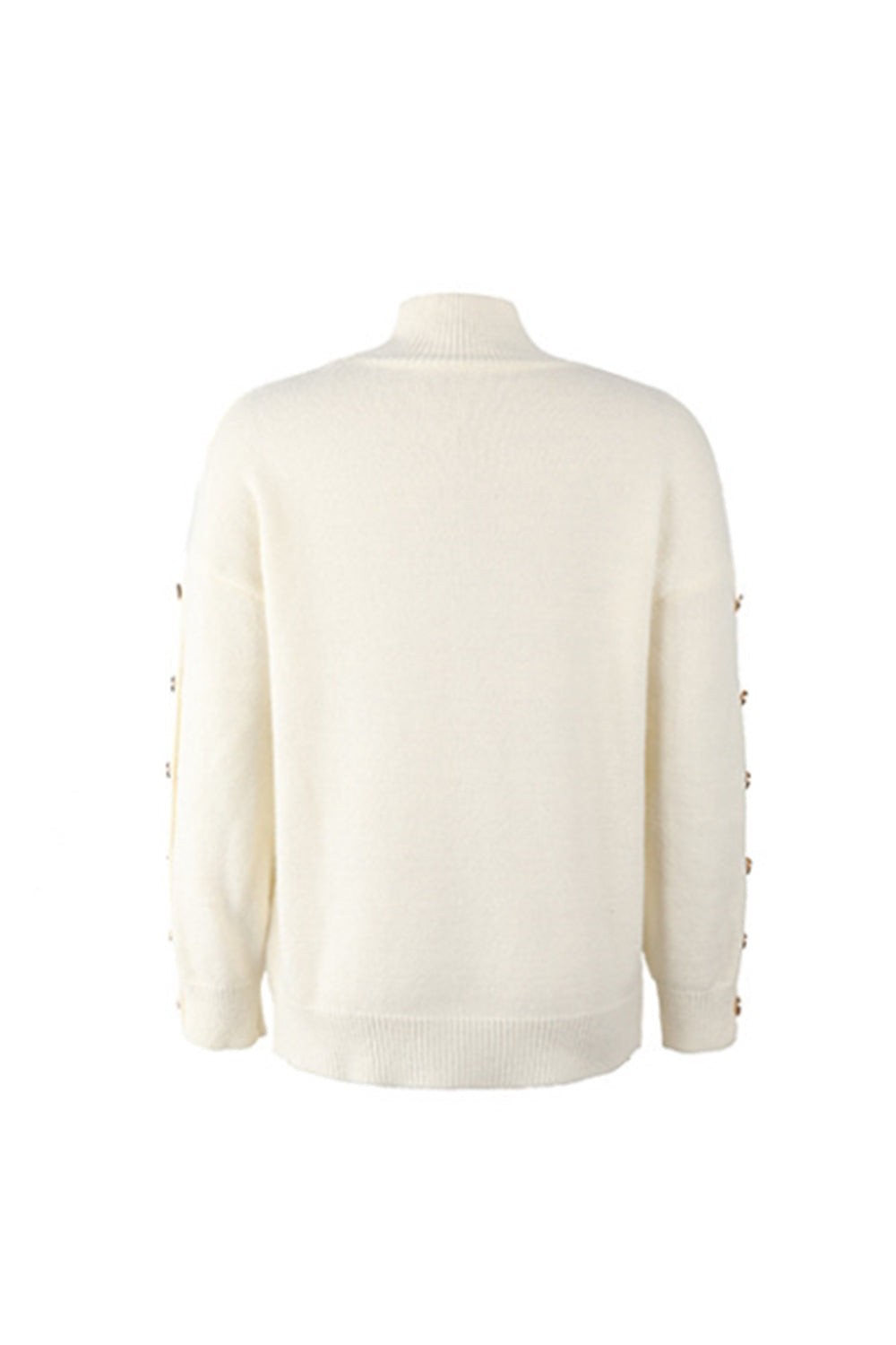 RadyRin High Neck Button Knit Sweater for Elegant Style