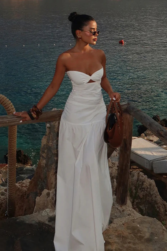 Cutout Strapless Beach Party Dress