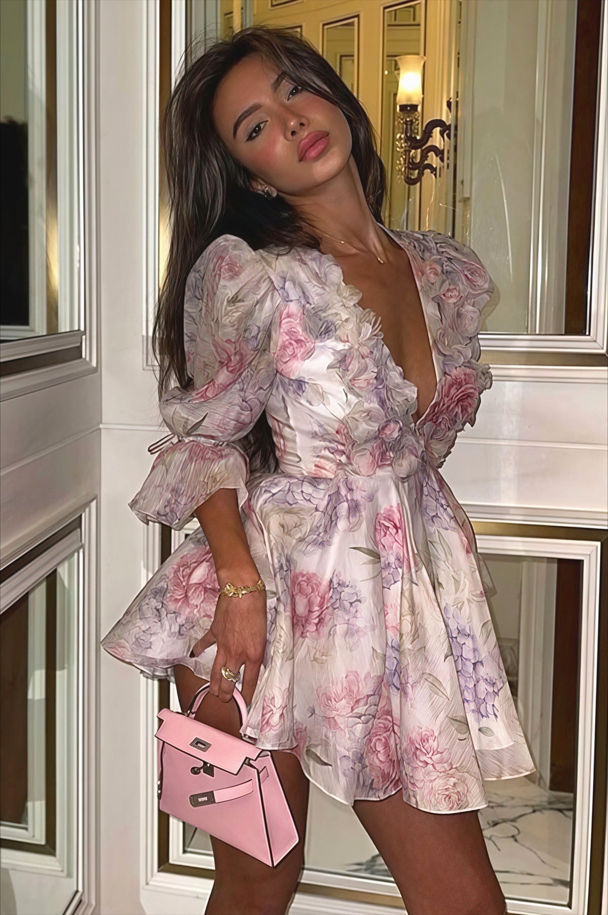 Chiffon V-Neck Maxi Dress - View 2