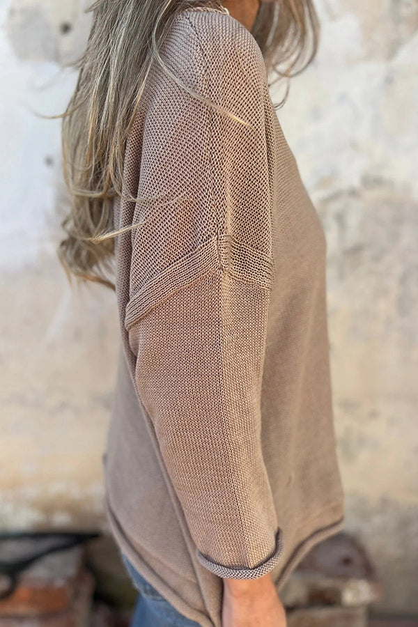 Cozy V-neck Knit Sweater with Pockets for Autumn and Winter