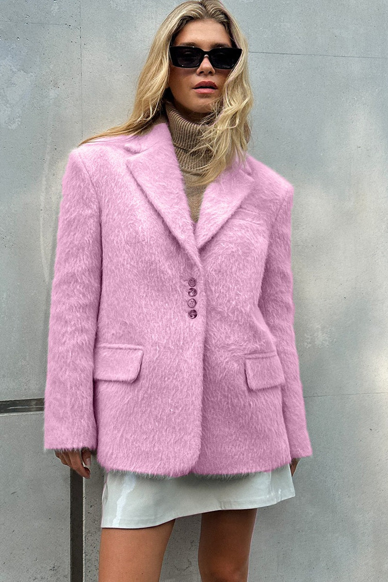 Long Sleeve Faux Fur Blazer