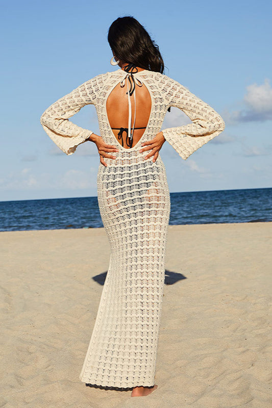 Hollow Knit Beach Cover Up