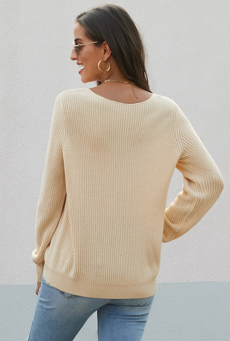 Lace Collar Sweater for Sophisticated Everyday Elegance