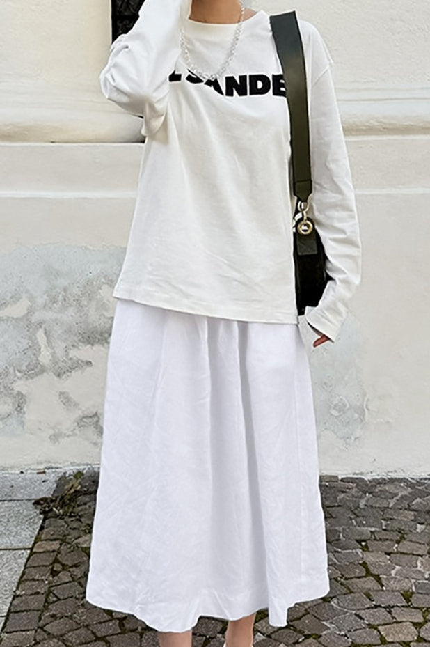 White A-Line Maxi Skirt