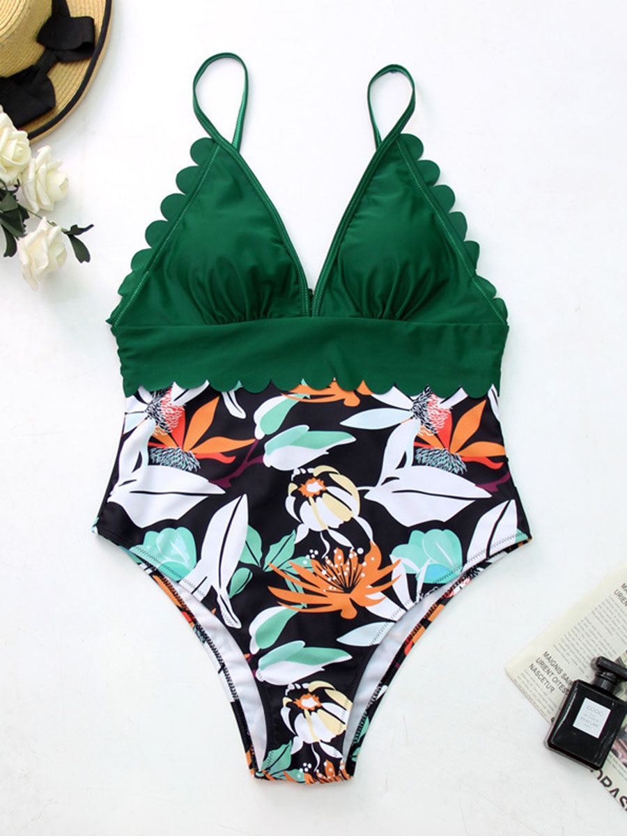 Printed One-piece Swimsuit - Fashionpara
