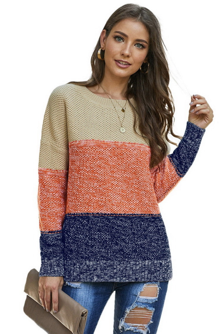 RadyRin Color Block Sweater for Stylish Warmth and Comfort