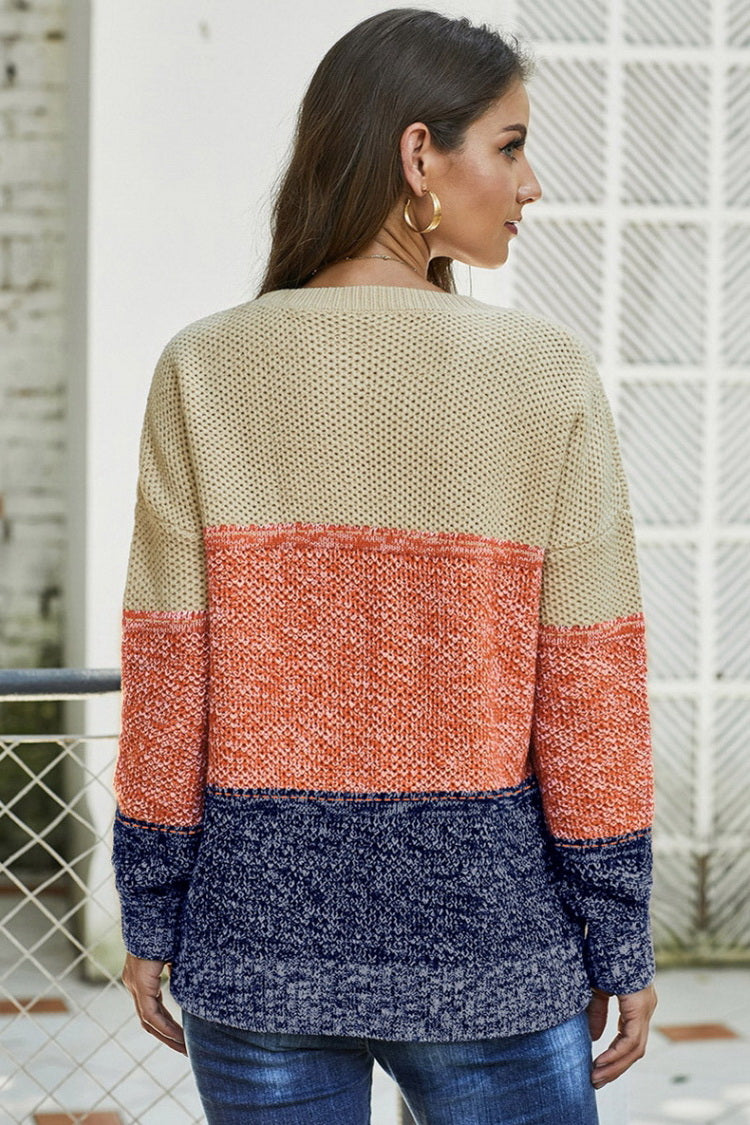 RadyRin Color Block Sweater for Stylish Warmth and Comfort