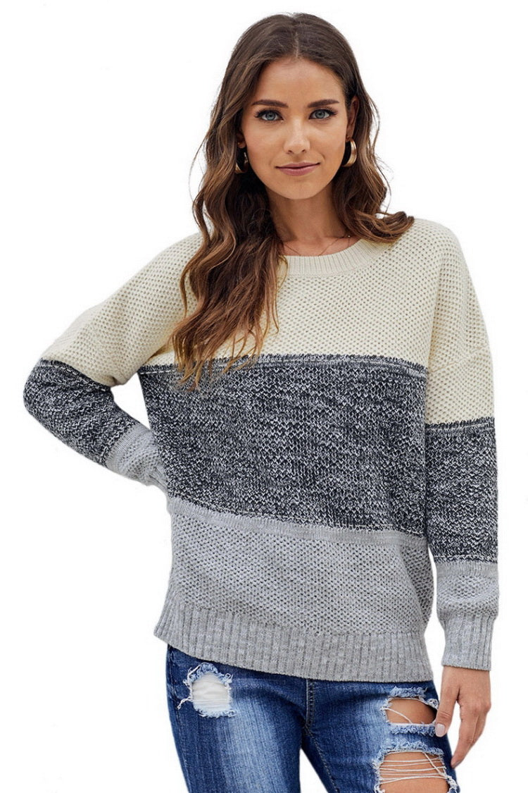 RadyRin Color Block Sweater for Stylish Warmth and Comfort