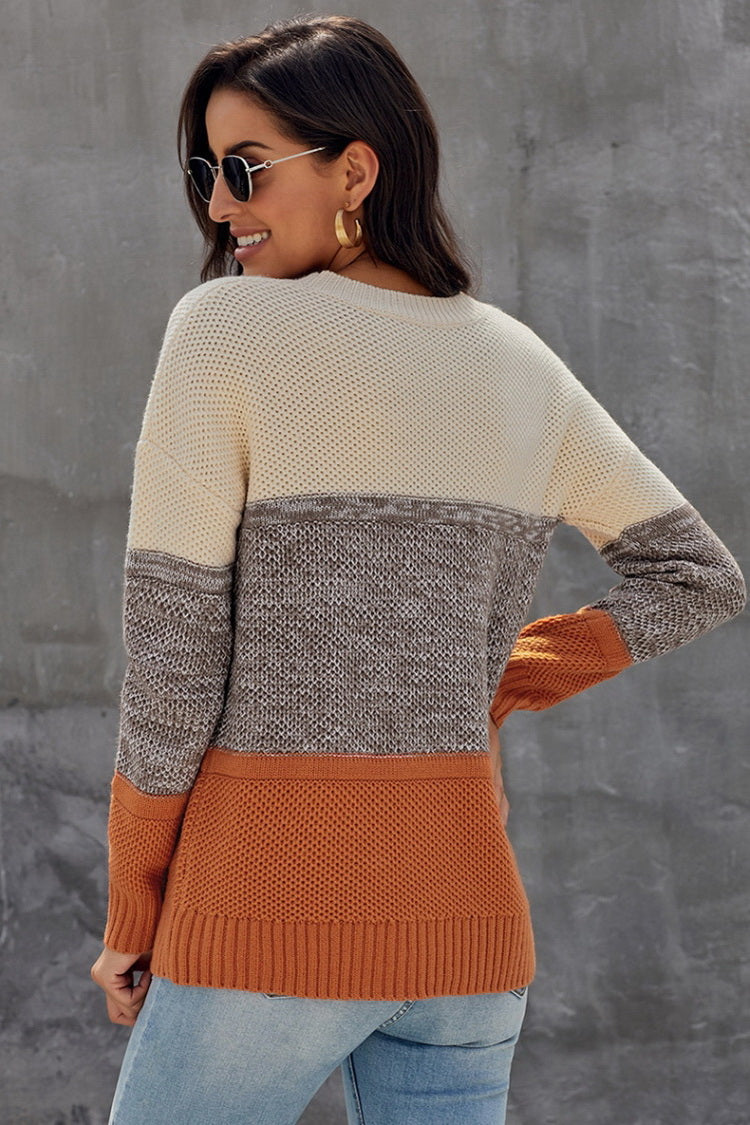 RadyRin Color Block Sweater for Stylish Warmth and Comfort