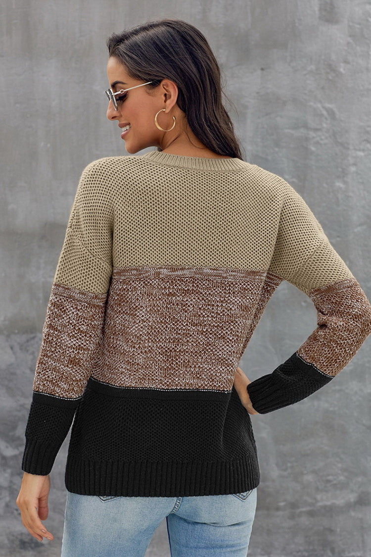 RadyRin Color Block Sweater for Stylish Warmth and Comfort