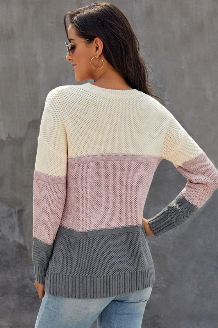 RadyRin Color Block Sweater for Stylish Warmth and Comfort