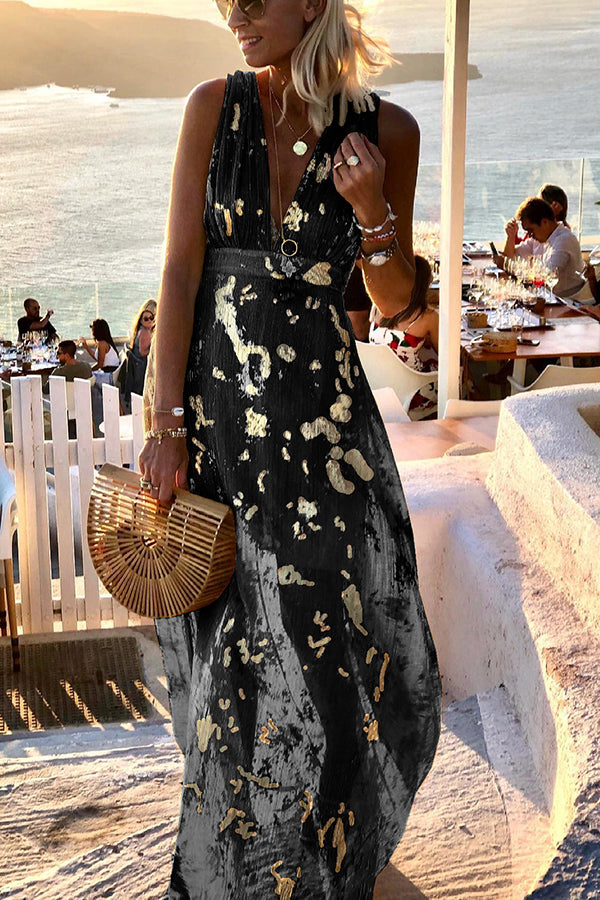Chiffon Off Shoulder Ruffled High Split Maxi Dress - View 11