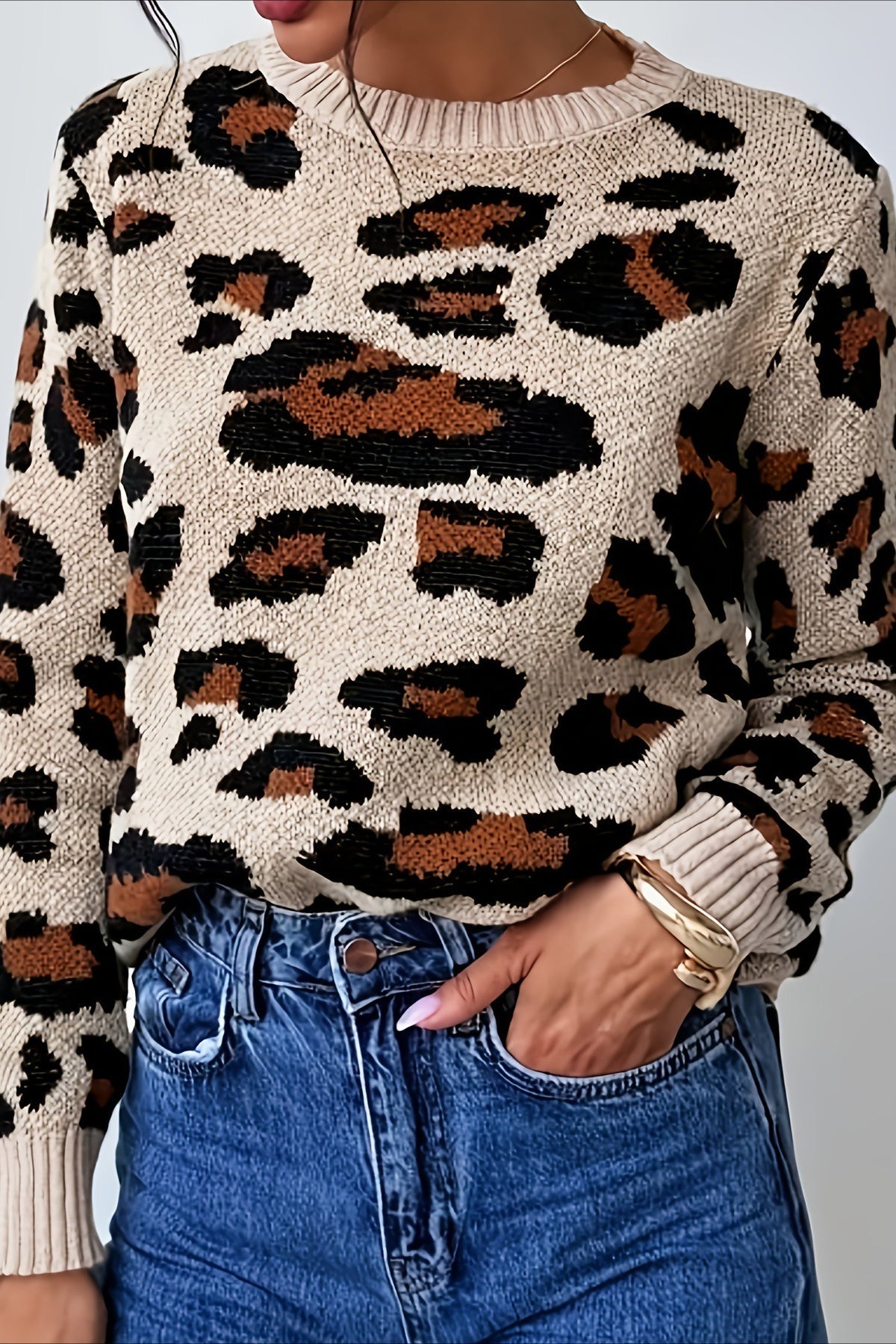 PrincessAce Leopard Knit Sweater for Effortless Style